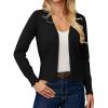 imageGRACE KARIN Women Cropped Cardigan Sweaters Lightweight Long Sleeve Shrug Button Up V Neck Knit Sweater Tops FallBlack