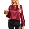 imageGRACE KARIN Women Satin Silk TopsBusiness Casual BlouseDressy Work Long Sleeve Shirts Office Outfits Fall 2025Wine Red