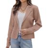 imageGRACE KARIN Women Sweater Blazer Casual Work Croppped Cardigan Lightweight Button Front Short Knit Blazer Jacket SXXLNutmeg