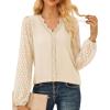 imageGRACE KARIN Women Tops V Neck Long Sleeve Shirts Lace Dressy Casual Business Blouses Fall Fashion 2025Apricot