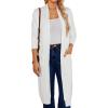 imageGRACE KARIN Womens 2025 Trendy Long Cardigans Sweater Lightweight Open Front Long Sleeve Maxi Duster Coats with PocketsWhite