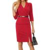 imageGRACE KARIN Womens Bodycon Work Dress 34 Sleeve Church Teacher Business Office Wear to Work Sheath Suit Dresses with BeltRed