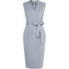 imageGRACE KARIN Womens Business Dresses Sleeveless V Neck Bodycon Sheath Dress Zipper Up Office Work Dress with PocketsGrey