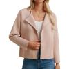 imageGRACE KARIN Womens Cropped Knit Sweater Blazer Oversized Open Front Jackets 2025 Fall Laple Cardigans Dressy CasualApricot