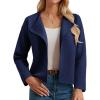 imageGRACE KARIN Womens Cropped Knit Sweater Blazer Oversized Open Front Jackets 2025 Fall Laple Cardigans Dressy CasualNavy Blue