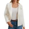 imageGRACE KARIN Womens Cropped Knit Sweater Blazer Oversized Open Front Jackets 2025 Fall Laple Cardigans Dressy CasualWhite