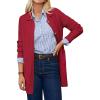 imageGRACE KARIN Womens Fall Long Cardigan Sweaters with Pockets Button Knit Blazer Trendy Open Front Dressy Casual JacketRed