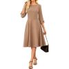 imageGRACE KARIN Work Dresses for Women 2025 34 Sleeve Fit and Flare Business Midi Dress Classy Office Dresses with PocketsLight Khaki