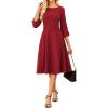 imageGRACE KARIN Work Dresses for Women 2025 34 Sleeve Fit and Flare Business Midi Dress Classy Office Dresses with PocketsRed