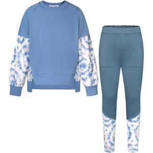 imageGRACE KARIN Girls Clothes Sweatshirt for Teen Girls Fashion Outfits Sweapants Leggings Tracksuit Clothing Set Size 514Gray Blue