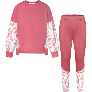 imageGRACE KARIN Girls Clothes Sweatshirt for Teen Girls Fashion Outfits Sweapants Leggings Tracksuit Clothing Set Size 514Gray Pink