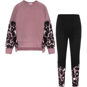 imageGRACE KARIN Girls Clothes Sweatshirt for Teen Girls Fashion Outfits Sweapants Leggings Tracksuit Clothing Set Size 514Grey Pink