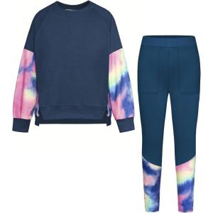 imageGRACE KARIN Girls Clothes Sweatshirt for Teen Girls Fashion Outfits Sweapants Leggings Tracksuit Clothing Set Size 514Navy Blue