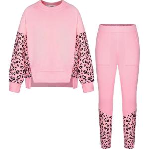 imageGRACE KARIN Girls Clothes Sweatshirt for Teen Girls Fashion Outfits Sweapants Leggings Tracksuit Clothing Set Size 514Pink