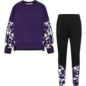 imageGRACE KARIN Girls Clothes Sweatshirt for Teen Girls Fashion Outfits Sweapants Leggings Tracksuit Clothing Set Size 514Purple Camouflage