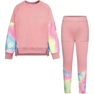 imageGRACE KARIN Girls Clothes Sweatshirt for Teen Girls Fashion Outfits Sweapants Leggings Tracksuit Clothing Set Size 514Salmon Pink