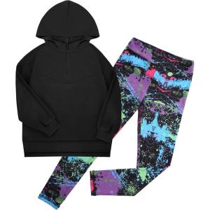 imageGRACE KARIN Girls Hoodie  Leggings Set Teen Long Sleeve Fashion Sweatshirts Sweatpant Fall Outfit Winter Clothing 614Black