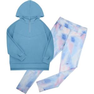 imageGRACE KARIN Girls Hoodie  Leggings Set Teen Long Sleeve Fashion Sweatshirts Sweatpant Fall Outfit Winter Clothing 614Dusty Blue