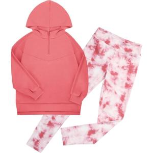 imageGRACE KARIN Girls Hoodie  Leggings Set Teen Long Sleeve Fashion Sweatshirts Sweatpant Fall Outfit Winter Clothing 614Dusty Pink