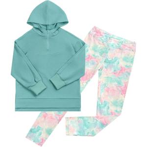 imageGRACE KARIN Girls Hoodie  Leggings Set Teen Long Sleeve Fashion Sweatshirts Sweatpant Fall Outfit Winter Clothing 614Green