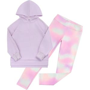 imageGRACE KARIN Girls Hoodie  Leggings Set Teen Long Sleeve Fashion Sweatshirts Sweatpant Fall Outfit Winter Clothing 614Light Purple
