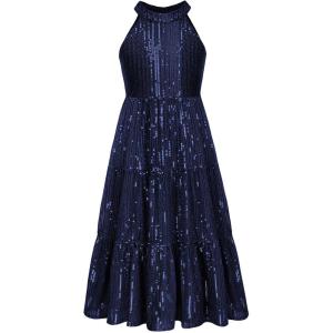 imageGRACE KARIN Girls Sequin Dress Formal Party Elegant Fancy Girls Maxi Long Dress for 514YNavy Blue
