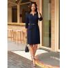 imageGRACE KARIN 2025 Women 34 Sleeve Business Work Dress V Neck Bodycon Sheath Dress with BeltNavy Blue