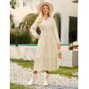 imageGRACE KARIN 2025 Womens Casual Fall Long Sleeve Midi Dresses VNeck Smocked Tiered DressWedding Guest DressApricot