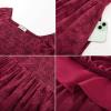imageGRACE KARIN 2025 Womens Long Sleeve Floral Wedding Guest DressSquare Neck Boho Maxi Dress Flowy Elegant Fall DressWine Red
