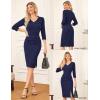 imageGRACE KARIN 2025 Womens Wear to Work Bodycon Dresses 34 Sleeve V Neck Business Casual Elegant Office Pencil DressNavy Blue