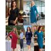 imageGRACE KARIN 2025 Womens Wear to Work Bodycon Dresses 34 Sleeve V Neck Business Casual Elegant Office Pencil DressNavy Blue