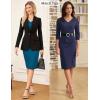 imageGRACE KARIN 2025 Womens Wear to Work Bodycon Dresses 34 Sleeve V Neck Business Casual Elegant Office Pencil DressRed