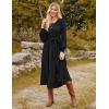 imageGRACE KARIN Casual Long Sleeve Dress 2025 A Line Fall Sweater Dresses Ribbed Crew Neck Midi Dress with PocketBlack
