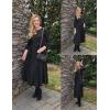 imageGRACE KARIN Casual Long Sleeve Dress 2025 A Line Fall Sweater Dresses Ribbed Crew Neck Midi Dress with PocketBlack