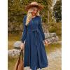 imageGRACE KARIN Casual Long Sleeve Dress 2025 A Line Fall Sweater Dresses Ribbed Crew Neck Midi Dress with PocketBlue