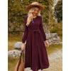 imageGRACE KARIN Casual Long Sleeve Dress 2025 A Line Fall Sweater Dresses Ribbed Crew Neck Midi Dress with PocketWine Red