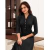 imageGRACE KARIN Fall Work Dresses for Women 202534 Sleeve Business Dress with PocketsALine Office Professional DressesBlack