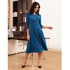 imageGRACE KARIN Fall Work Dresses for Women 202534 Sleeve Business Dress with PocketsALine Office Professional DressesBlue Green