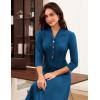 imageGRACE KARIN Fall Work Dresses for Women 202534 Sleeve Business Dress with PocketsALine Office Professional DressesBlue Green