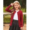 imageGRACE KARIN Girls Cardigan Button Front Cable Knitted School Uniform Sweater for 612 YearsRed