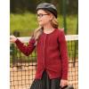 imageGRACE KARIN Girls Cardigan Button Front Cable Knitted School Uniform Sweater for 612 YearsRed
