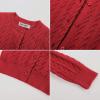 imageGRACE KARIN Girls Cardigan Button Front Cable Knitted School Uniform Sweater for 612 YearsRed