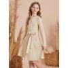 imageGRACE KARIN Girls Dress Fall Winter Sweater Long Sleeve Cable Knit Button Casual Dresses for Teen Girl 614YApricot