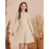 imageGRACE KARIN Girls Dress Fall Winter Sweater Long Sleeve Cable Knit Button Casual Dresses for Teen Girl 614YApricot
