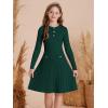 imageGRACE KARIN Girls Dress Fall Winter Sweater Long Sleeve Cable Knit Button Casual Dresses for Teen Girl 614YDark Green