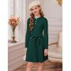 imageGRACE KARIN Girls Dress Fall Winter Sweater Long Sleeve Cable Knit Button Casual Dresses for Teen Girl 614YDark Green