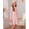 imageGRACE KARIN Girls Dress Fall Winter Sweater Long Sleeve Cable Knit Button Casual Dresses for Teen Girl 614YPink