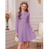 imageGRACE KARIN Girls Dress Fall Winter Sweater Long Sleeve Cable Knit Button Casual Dresses for Teen Girl 614YPurple