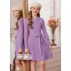 imageGRACE KARIN Girls Dress Fall Winter Sweater Long Sleeve Cable Knit Button Casual Dresses for Teen Girl 614YPurple