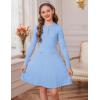 imageGRACE KARIN Girls Dress Fall Winter Sweater Long Sleeve Cable Knit Button Casual Dresses for Teen Girl 614YSky Blue